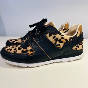 UGG Deaven Leopard Print Calf Hair Sneakers Size 8